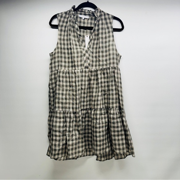 OLIVACEOUS PLAID LINEN MINI DRESS SIZE L NWT - Picture 3 of 8